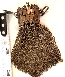Antigua Pequeña Pistola Malla Metálica Cambio de Correo Cartera Cadena Steampunk Gótico - Imagen 1 de 7