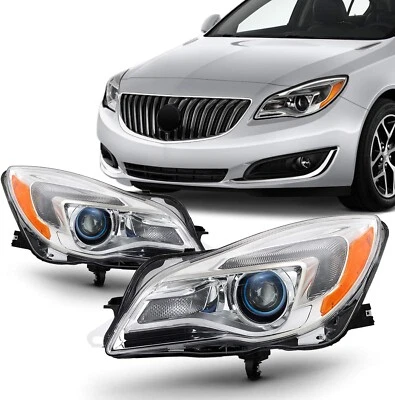 Par de faros halógenos cromados izquierdo y derecho para proyector Buick Regal 2014-2017 Foto 1 de 4