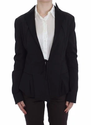 EXTE Blazer 夹克黑色弹力单排扣女式 IT46 / US XL RRP 600 美元  — 第 1/4 张图片