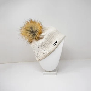 Eisbar Chantal Lux Crystal Wool Blend Star Knit Crystal Jewel Beanie Hat Ivory - Picture 1 of 6