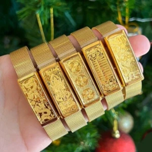 Bracelet Watch Strap Real Gold Women's Luxury Jewelry Fetish Weight 0.2 g 99.99% - Picture 1 of 28