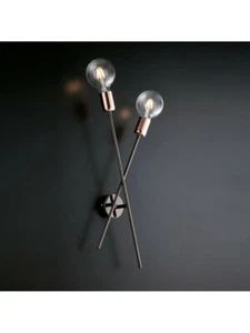 Wandleuchte Klassisch Vintage Metall Chrom Pink - Picture 1 of 1