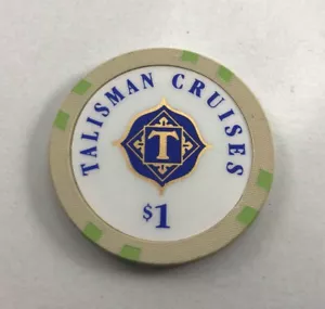 De colección TALISMAN CRUISES $1 Chip húmedo Crucero Casino Juegos Casino Chip - Imagen 1 de 1