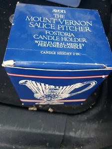 VINTAGE AVON FOSTERIA BLUE MOUNT VERNON WASHINGTON SAUCENKRUG KERZE - Bild 1 von 1