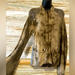 XCVI fleece & crochet jacket flare sleeves | Shacket | Wearables | NWT size S. - Picture 1 of 12