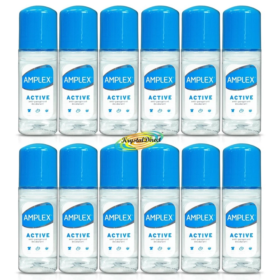 12x Amplex Active 24H Protection Anti Perspirant Deodorant Roll On 50ml - Image 1 of 1