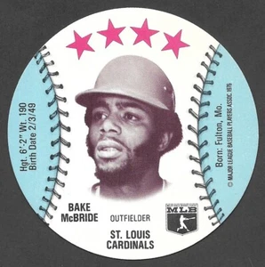 1976 BUCKMANS MSA DISCS  Bake McBride  ST LOUIS CARDINALS  NM-MINT  A - Picture 1 of 2