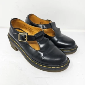 Dr Martens SOPHIA T-Bar Mary Jane Shoes Women Size 6 AW501 Black Buckle - Picture 1 of 14