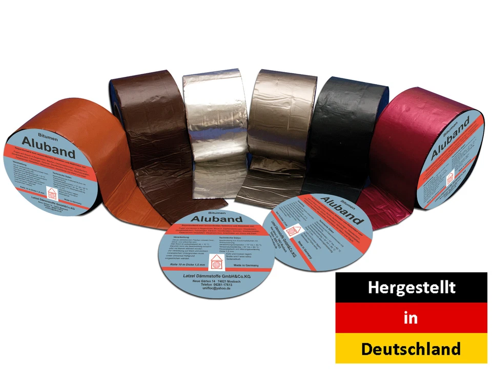 Bitumenband, Aluband, Reparaturband, Dachdeckerband 10 m - in 7 versch. Farben - Bild 1 von 4