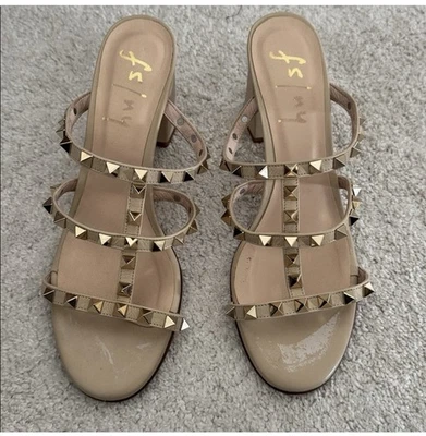 Sandalias Gladiador Suela Francesa Tacones 7.5us/38 Cuero Crema (Similar Valentino) Foto 1 de 4