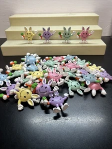 Vintage PVC Figures Lot Smiley Happy Face Easter Bunny 80s Nice Day W4 - Picture 1 of 6