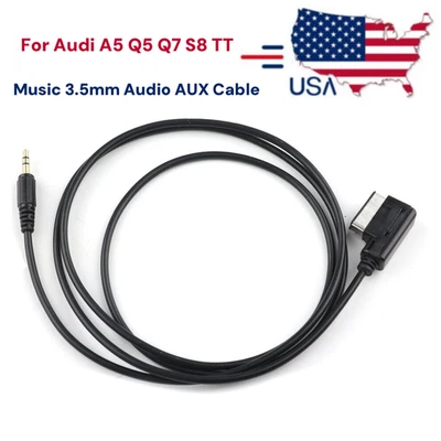 Adaptador de cable auxiliar de audio AMI MMI a interfaz de música de 3,5 mm para Audi A5 Q5 Q7 S8 TT Foto 1 de 4