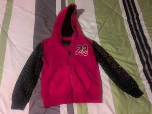 Jordan Full Zip Red Hoodie Black Sleeves 4T / 3-4 Years  - Picture 1 of 4