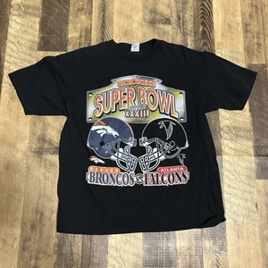 Vintage 1999 True Fan Super Bowl XXXIII Atlanta Falcons Denver Broncos Shirt L - Picture 1 of 4