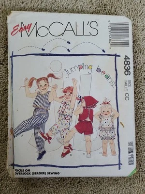 McCall's 4836 Toddlers Tops, Pants, Capria, Shorts, Bloomers, And Scarf Sz 2T-4T - Image 1 of 2