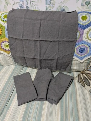 Conjunto de 4 guardanapos de linho lavado italiano cinza pomba Williams Sonoma - Imagem 1 de 4