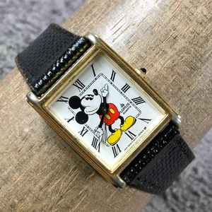 Lorus Unisex V515-5150 Dress Disney Mickey Leather Quartz 24mm Watch 7 1/4" - Picture 1 of 12