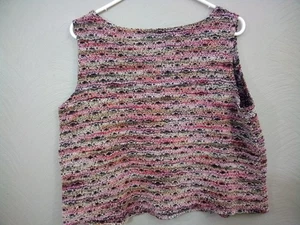 Women’s Blouse Top 2XL Multicolor Sleeveless  Work Casual Pique Short - Picture 1 of 7