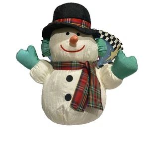 Vintage Gibson Greetings Nylon Parachute Snowman 11” Plush Stuffed Animal 1993 - Picture 1 of 2