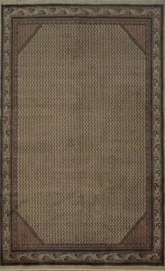 Klassischer Paisley Handarbeit Vorleger 6x9 mit raffinierter Bordüre Design Teppich - Bild 1 von 17