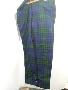 JCRT Mens Reverse Tuxedo Pant The Kumar Plaid 42 X 34 New With Tags Blue/Green - Picture 1 of 8