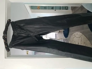 Vintage Cougar International Herren Schwarz Leder Motorrad Hose Größe 28/31. - Bild 1 von 6
