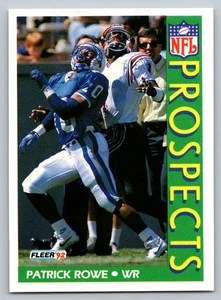 1992 Fleer #445 Patrick Rowe Rookie Card San Diego State Aztecs - Picture 1 of 2