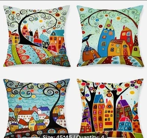 Cityscape Peach skin cushion covers 45cm x 45cm pack 4 - Picture 1 of 6