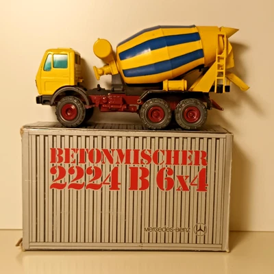 MERCEDES-BENZ Betonmischer 2224 B6x4 - Gescha #3044 con scatola -1/50 -anni '70 - Immagine 1 di 4