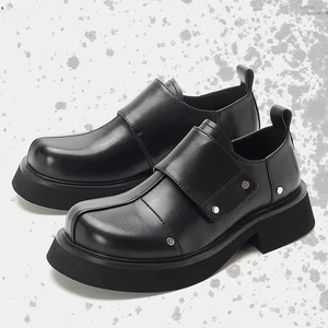 Zapatos de vestir formales británicos de cuero real con suela gruesa y punta redonda talla - Imagen 1 de 23