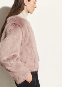 Vince Shearling Bomberjacke Wildleder Lammfell wendbar 1950 $ M NEU Mauve selten - Bild 1 von 13