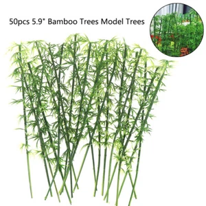 50 Piezas Árboles Bambú Verde 15cm Modelo Árbol Miniatura Hada Jardín Paisaje Decoración - Imagen 1 de 9