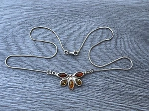Superbe Collier « Papillon » - Argent Massif et Ambre - Foto 1 di 2