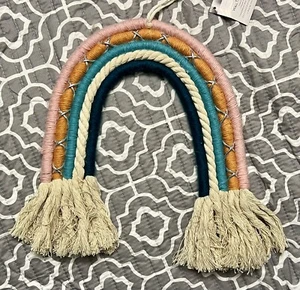 Regenbogen Wandbehang Wandteppich Deko Regenbogen mit Quasten Boho süß Kinderzimmer NEU - Bild 1 von 6