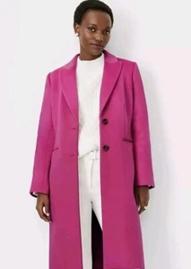 Abrigo para mujer Ann Taylor mezcla de lana a medida Chesterfield rosa baya XXL $248 - Imagen 1 de 13
