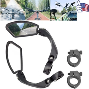 360° Fahrrad Lenker Rückspiegel Fahrrad Rückspiegel Rechteckig Back Mirror USA - Bild 1 von 14