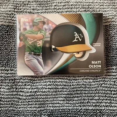 2022 Topps Series 2 Matt Olson Commemorative Batting Helmet Relic Braves / A’S - Image 1 of 2