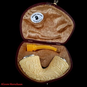 AGovem Handmade ORNAMENT Reverse Block Meerschaum Rauchen Tabakpfeife AGM-1794 - Bild 1 von 9