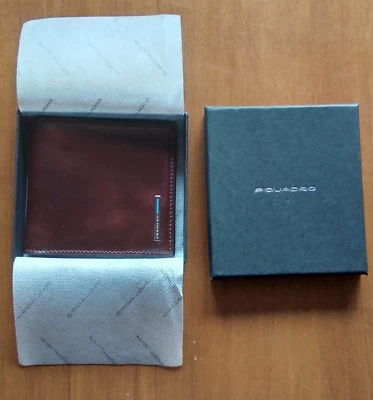 PIQUADRO BLUE  PORTA DOLLARI / CARD IN PELLE  MOGANO  MARRONE - Immagine 1 di 4