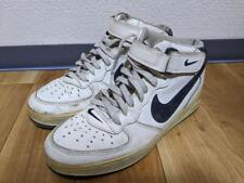 Nike Air Force 1 Mid White x Black US9 Made in Korea 90s Vintage Used Sneakers