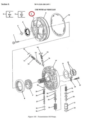 HUMVEE FRONT 4 SPEED TRANSMISSION TORQUE CONVERTER   SEAL 5330-01-480-9169 - Image 1 of 2