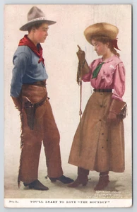Western Cowboy and Cowgirl You'll Learn to Love the Roundup J. Ellsworth Gross - Picture 1 of 7