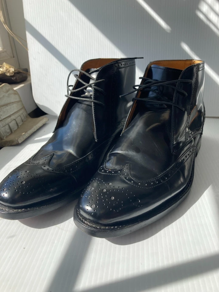 UGO VASARE Mens Elegant Wing Tip Boots (FC92-1/JJ015) - Image 1 of 4