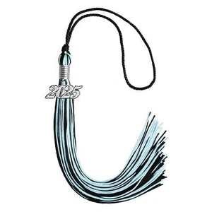 Endea Graduation Black/Light Blue Mixed Color Tassel with Silver Date Drop - Picture 1 of 17