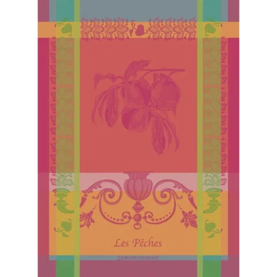 GARNIER-THIEBAUT Garnier Thiebaut French Peach Fruit Food Woven Tea Dish Kitchen Cotton Towel New
