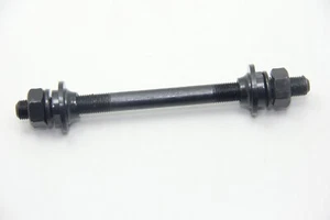 Front Axle 10 x 140mm 26tpi Black Iron Bike Bicycle - Picture 1 of 3