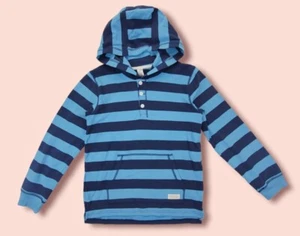 Carter's Boys Cotton Blue Striped Long Sleeve Tee Top Pocket Pullover Hoodie  14 - Picture 1 of 5