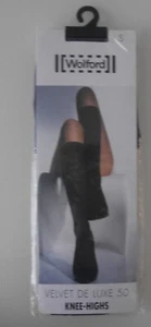 New & OVP: Wolford Velvet De Luxe 50 Knee-Highs! Size M! Heron - Picture 1 of 2