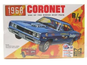 Dodge Coronet R / T. Hardtop 1968 con Rimorchio Kit IN Plastica Modello 1:25 MPC - Foto 1 di 5