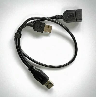 USB 3.0 Female To Dual USB Male 2.0 Y Extension Splitter Extra Power Data Cable - Image 1 of 3